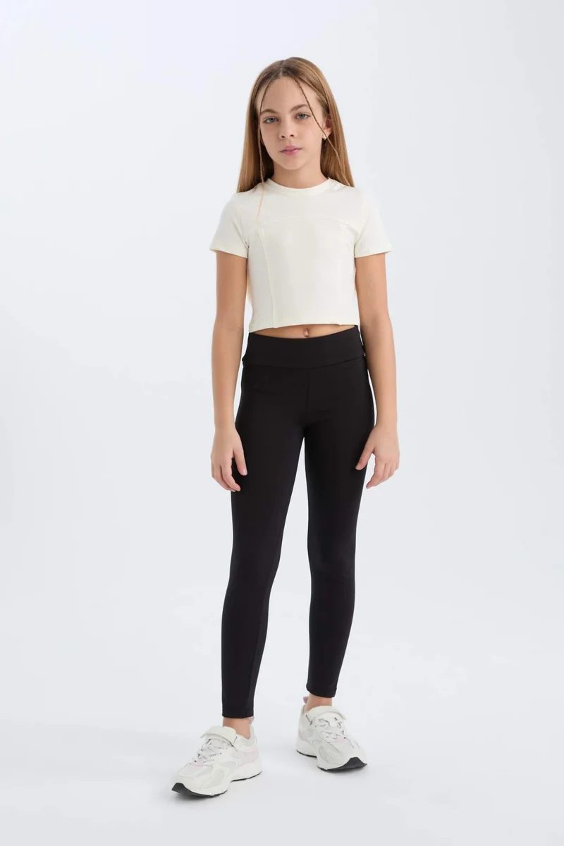 ديفاكتو Girl Slim Fit Crew Neck Short Sleeve T-Shirt