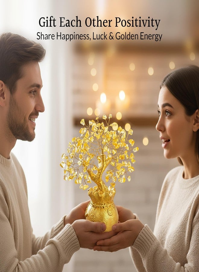 ZAICUS Lucky Feng Shui Citrine Tree, Crystal Tree of Life, Bonsai Money Tree, Gold Crystal Ornaments, Healing Gemstone Tree for Prosperity, Positive Energy, Good Luck Gift (7 x 3 inch) - Image 2