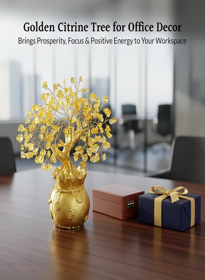 ZAICUS Lucky Feng Shui Citrine Tree, Crystal Tree of Life, Bonsai Money Tree, Gold Crystal Ornaments, Healing Gemstone Tree for Prosperity, Positive Energy, Good Luck Gift (7 x 3 inch) - Image 5