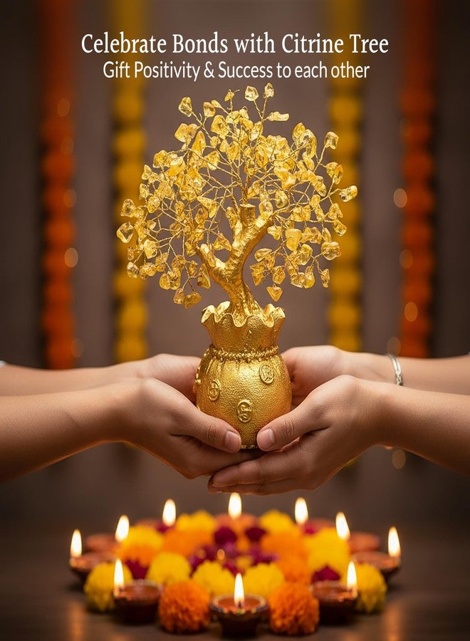 ZAICUS Lucky Feng Shui Citrine Tree, Crystal Tree of Life, Bonsai Money Tree, Gold Crystal Ornaments, Healing Gemstone Tree for Prosperity, Positive Energy, Good Luck Gift (7 x 3 inch) - Image 4