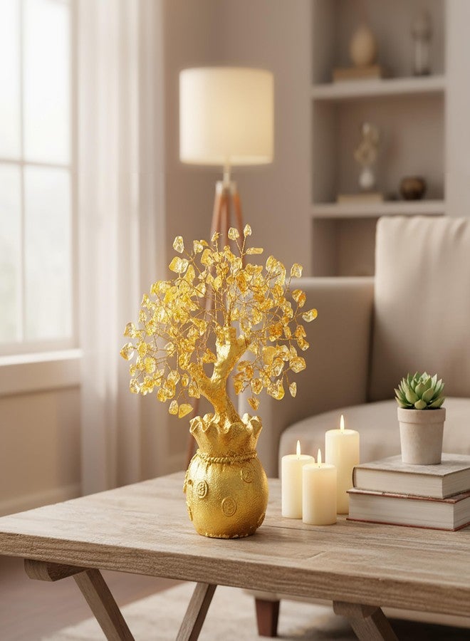 ZAICUS Lucky Feng Shui Citrine Tree, Crystal Tree of Life, Bonsai Money Tree, Gold Crystal Ornaments, Healing Gemstone Tree for Prosperity, Positive Energy, Good Luck Gift (7 x 3 inch) - Image 1