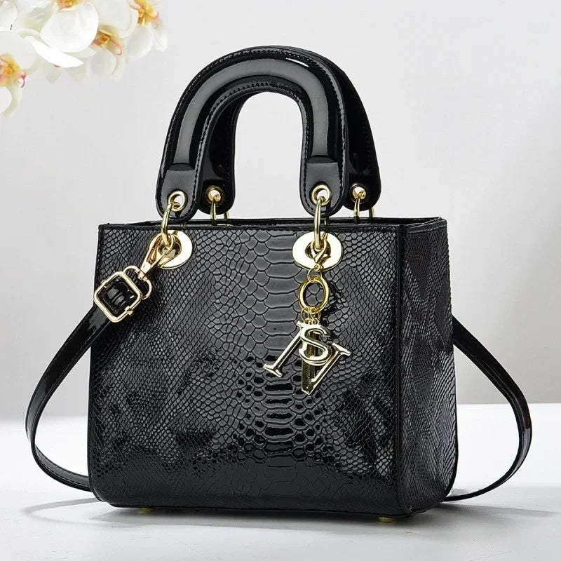 Handbag Bag Small Fragrant Lizard Pattern Shaped Texture Large Capacity Princess Diana Shoulder Crossbody Handbag Bag - Image 4