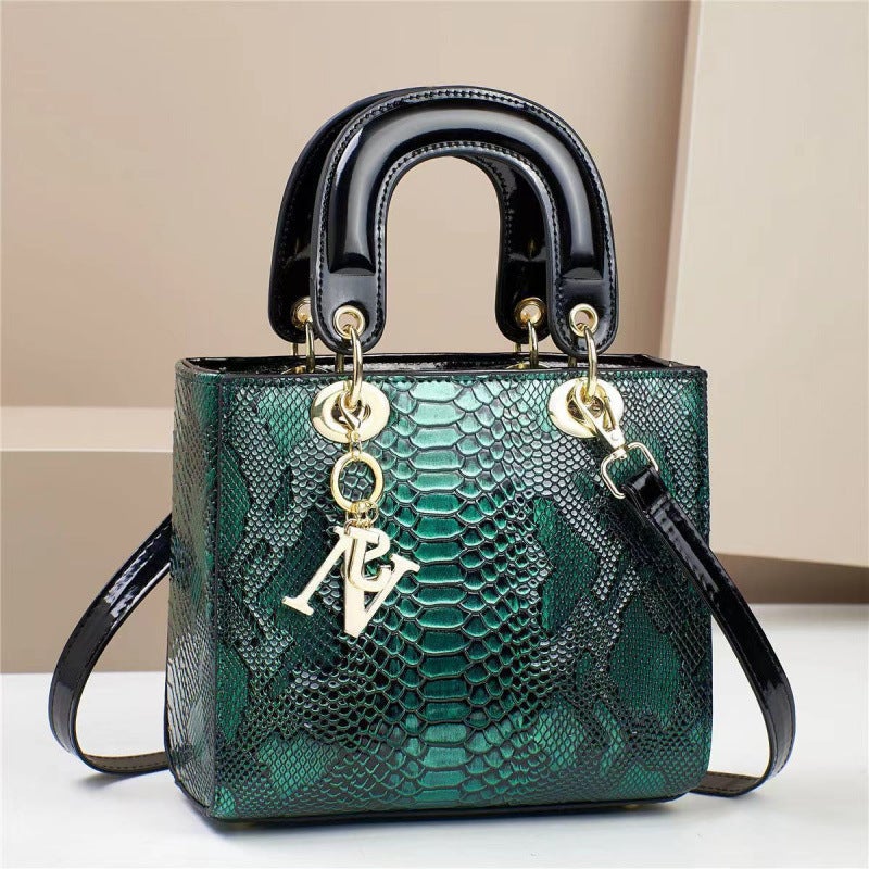 Handbag Bag Small Fragrant Lizard Pattern Shaped Texture Large Capacity Princess Diana Shoulder Crossbody Handbag Bag - Image 1