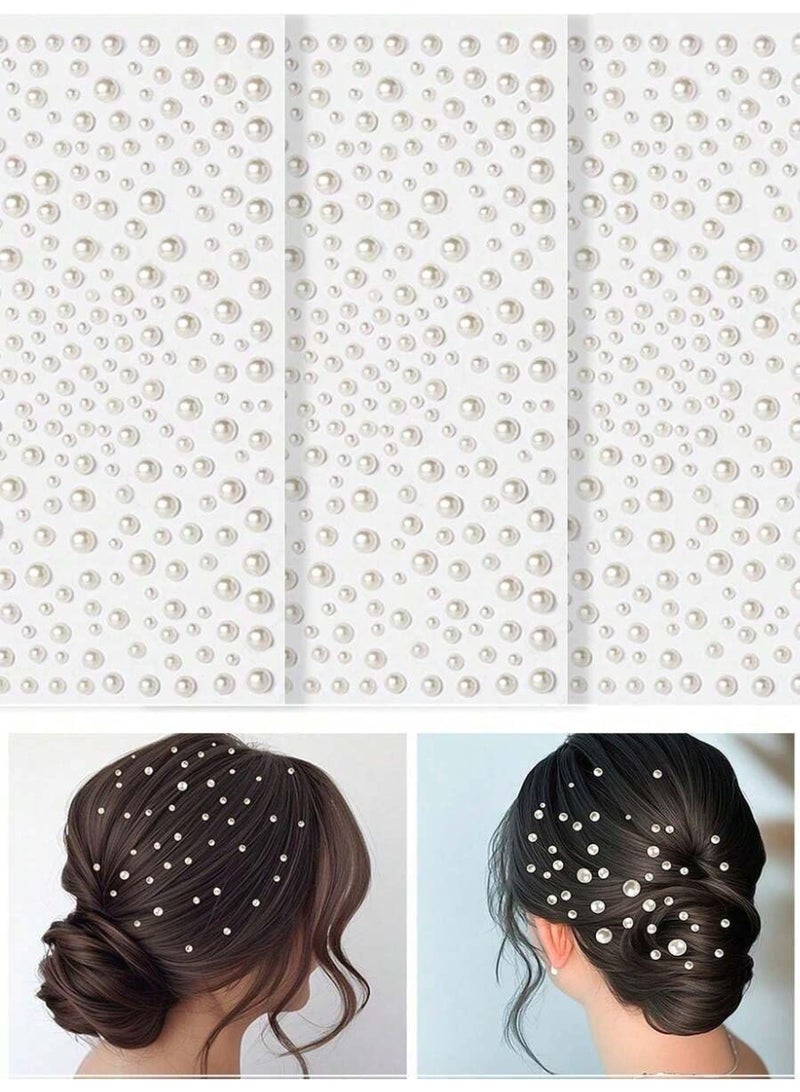 Self-Adhesive White Pearl Stickers for Face, Nails, and Hair – Various Sizes - Image 5