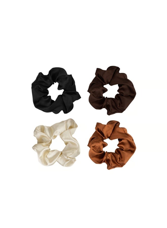 Brushworks Satin Scrunchies x4 - Image 1