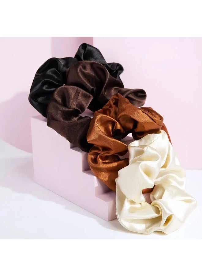 Brushworks Satin Scrunchies x4 - Image 2