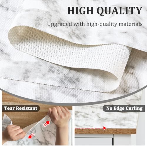 Viseeko Shelf and Drawer Liner for Kitchen Cabinet, 12 in x 10 ft Non-Adhesive Cabinet Liners for Shelves, Strong Grip Shelf Paper Non-Slip Waterproof Easy to Cut for Dresser Cupboard, Marble - Image 5