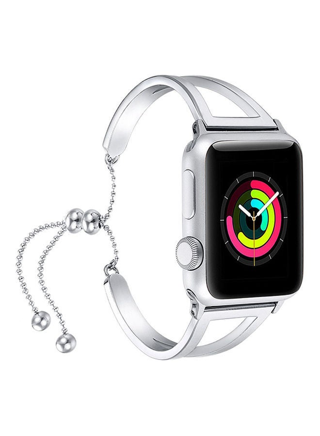 NIBEMINENT Stainless Steel Replacement Band For Apple Watch Silver - Image 2