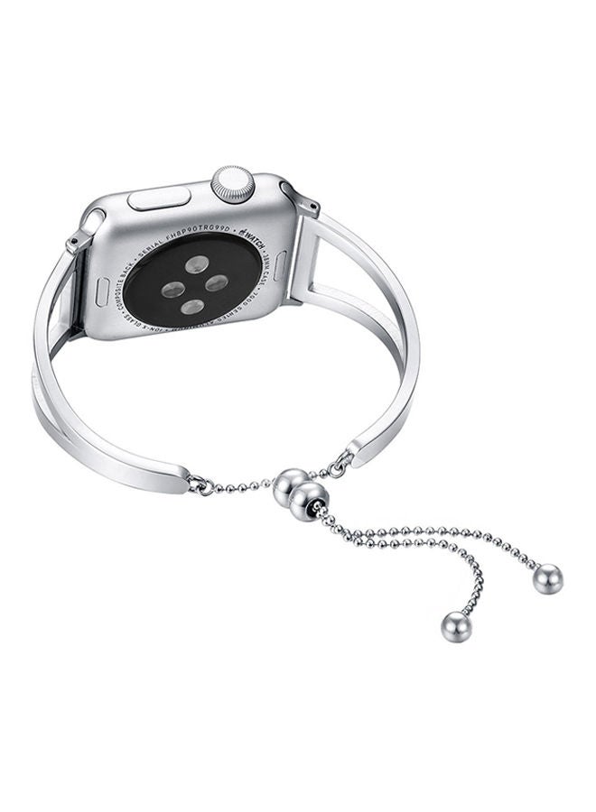 NIBEMINENT Stainless Steel Replacement Band For Apple Watch Silver - Image 3