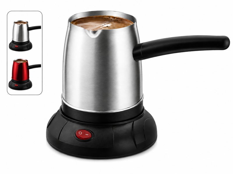 0.5L Electric Turkish Coffee Pot, 650W Portable Coffee Maker with Light Switch Knob and Dual Overheat Protection for Home Office Pantry and Daily Coffee Brewing (mix colours)