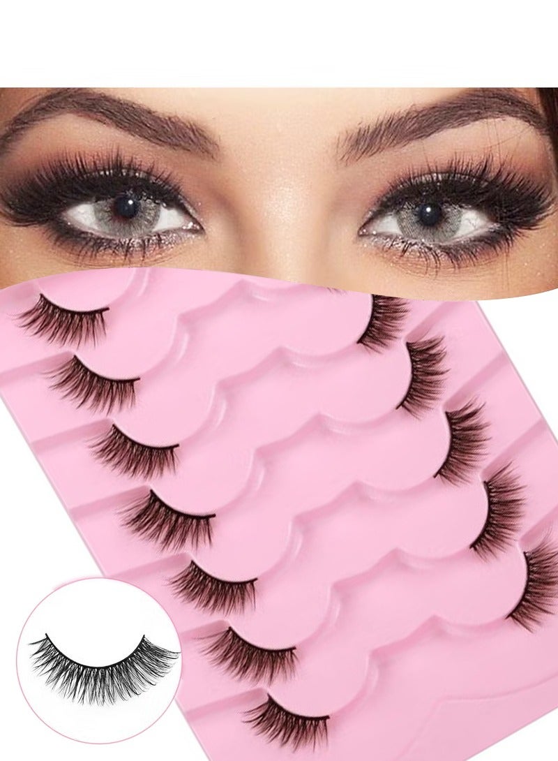 Generic 20 Pairs False Lashes, Crisscross Multi-layers Fake Eyelashes, Natural Look Cat Eye Half Lashes Wispy Fluffy Faux Mink  - Image 2
