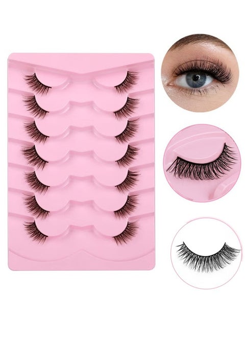 20 Pairs False Lashes, Crisscross Multi-layers Fake Eyelashes, Natural Look Cat Eye Half Lashes Wispy Fluffy Faux Mink