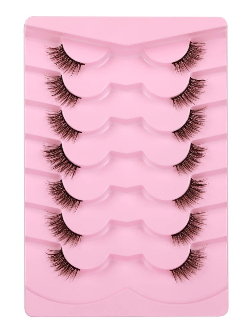 Generic 20 Pairs False Lashes, Crisscross Multi-layers Fake Eyelashes, Natural Look Cat Eye Half Lashes Wispy Fluffy Faux Mink  - Image 3