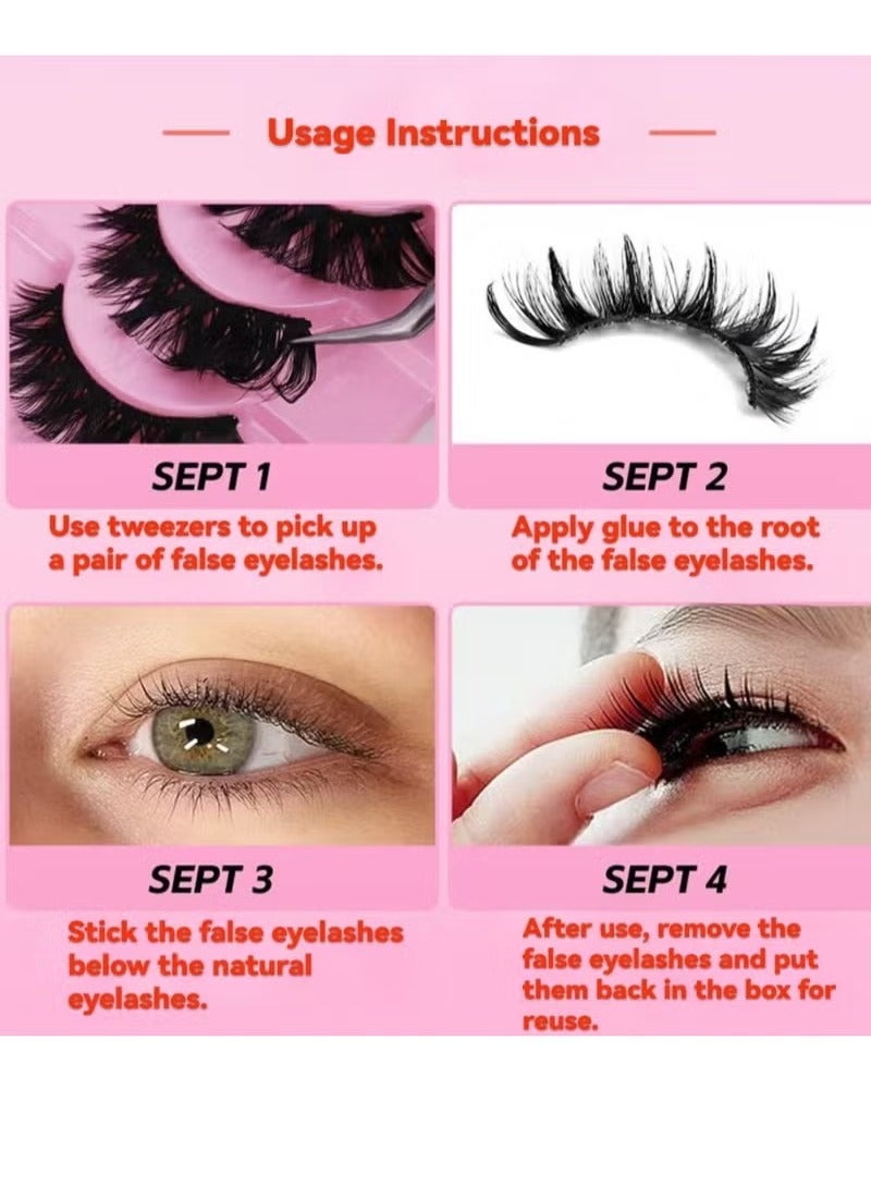 Generic 20 Pairs False Lashes, Crisscross Multi-layers Fake Eyelashes, Natural Look Cat Eye Half Lashes Wispy Fluffy Faux Mink  - Image 4
