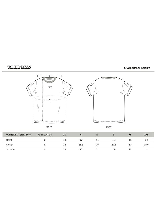 THREADCURRY - THREADCURRY Cyberpunk Oversized Drop Shoulder Cotton Loose Printed T-Shirt for Men - Image 1