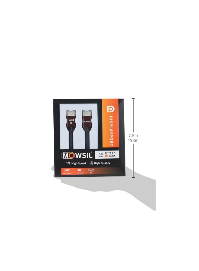 MOWSIL 4K Display Port DP to Cable, 5 Meters Length, Wine Maroon - Image 3