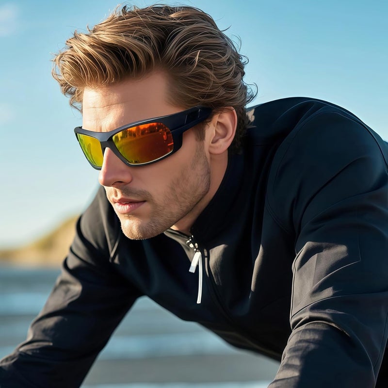 Joopin Sports Sunglasses Polarized UV400 Protection Wrap Around Sun Glasses Shades for Men Women - Image 2