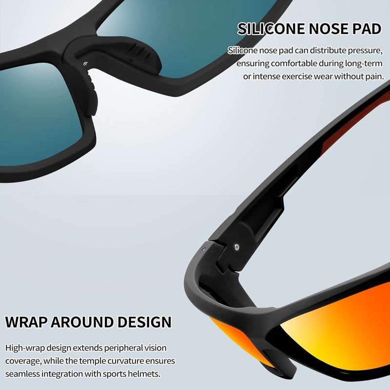 Joopin Sports Sunglasses Polarized UV400 Protection Wrap Around Sun Glasses Shades for Men Women - Image 5