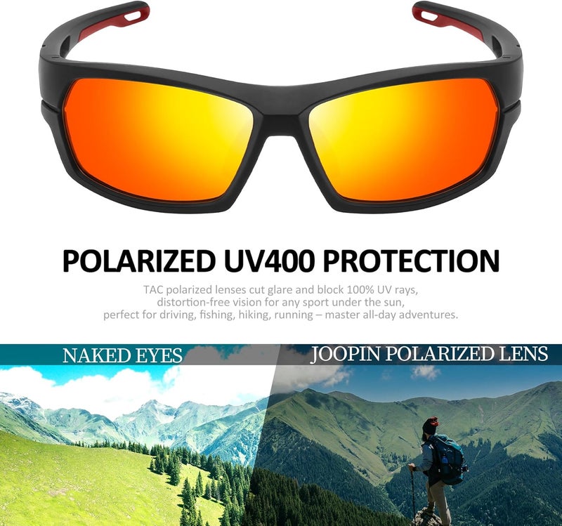 Joopin Sports Sunglasses Polarized UV400 Protection Wrap Around Sun Glasses Shades for Men Women - Image 3