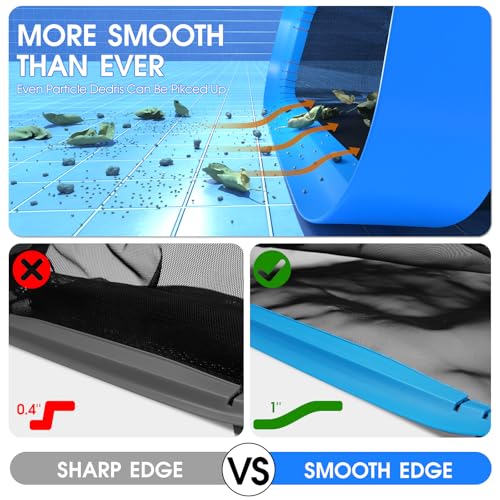 TidyMister Upgraded Self-Repair Pool Net, Pool & Pond Cleaning Skimmer with Heavy Duty Nylon Net - Fine Mesh, Aluminum Frame, Deep Trash Bag for Above Ground & In-ground Pools, Leaf Skimmer Rake Net(No Pole) - Image 3