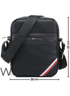 Tommy Hilfiger Plus Black Leather Tommy Hilfiger Crossbody Messenger Bag For Men  - Image 3