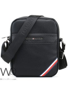 Tommy Hilfiger Plus Black Leather Tommy Hilfiger Crossbody Messenger Bag For Men  - Image 1