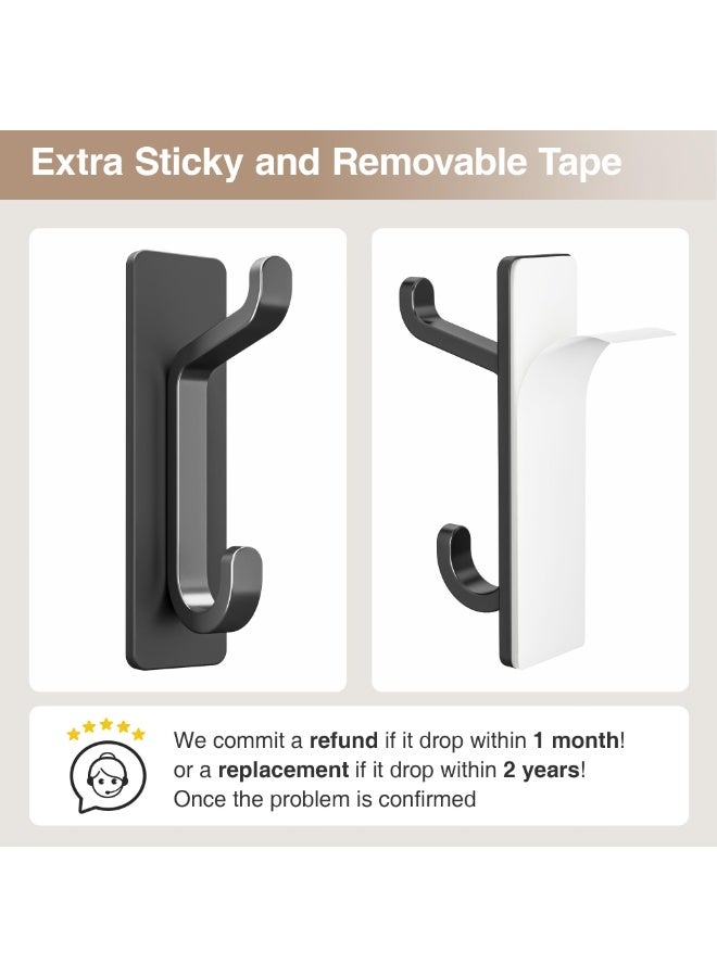 HOMESTAR 4 Pcs Stainless Steel Clothes Hooks - Heavy Duty Adhesive Wall Hooks For Coats & Hats, No Drill Required 304 Stainless Steel Mounting Hooks, Multifunctional Hooks For Home Organization , Self Adhesive Wall Hooks, Coat Hooks for Bathroom, Shower, Kitchen, Wall & Door, Black (8.5*3cm) - Image 5