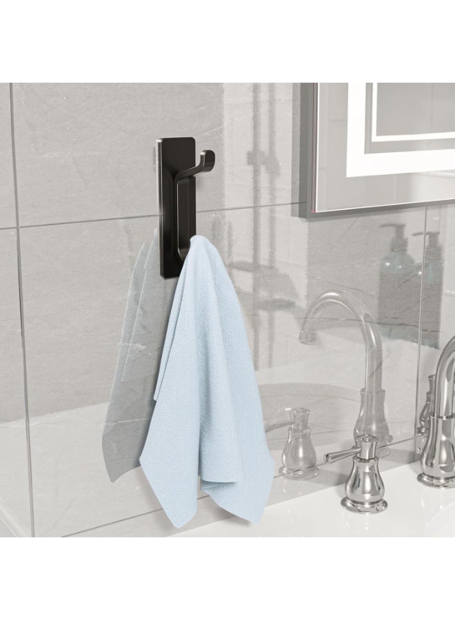 HOMESTAR 4 Pcs Stainless Steel Clothes Hooks - Heavy Duty Adhesive Wall Hooks For Coats & Hats, No Drill Required 304 Stainless Steel Mounting Hooks, Multifunctional Hooks For Home Organization , Self Adhesive Wall Hooks, Coat Hooks for Bathroom, Shower, Kitchen, Wall & Door, Black (8.5*3cm) - Image 4