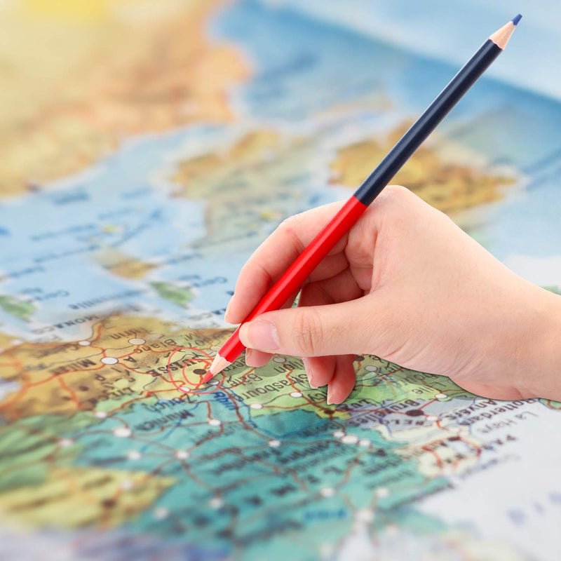 Zhanmai 48 Pieces Red and Blue Colored Pencils Double Ended Checking Pencils Bulk Pre Sharpened Erasable 2 HB for Checking Map Coloring Tests Grading for Office Teacher - Image 5