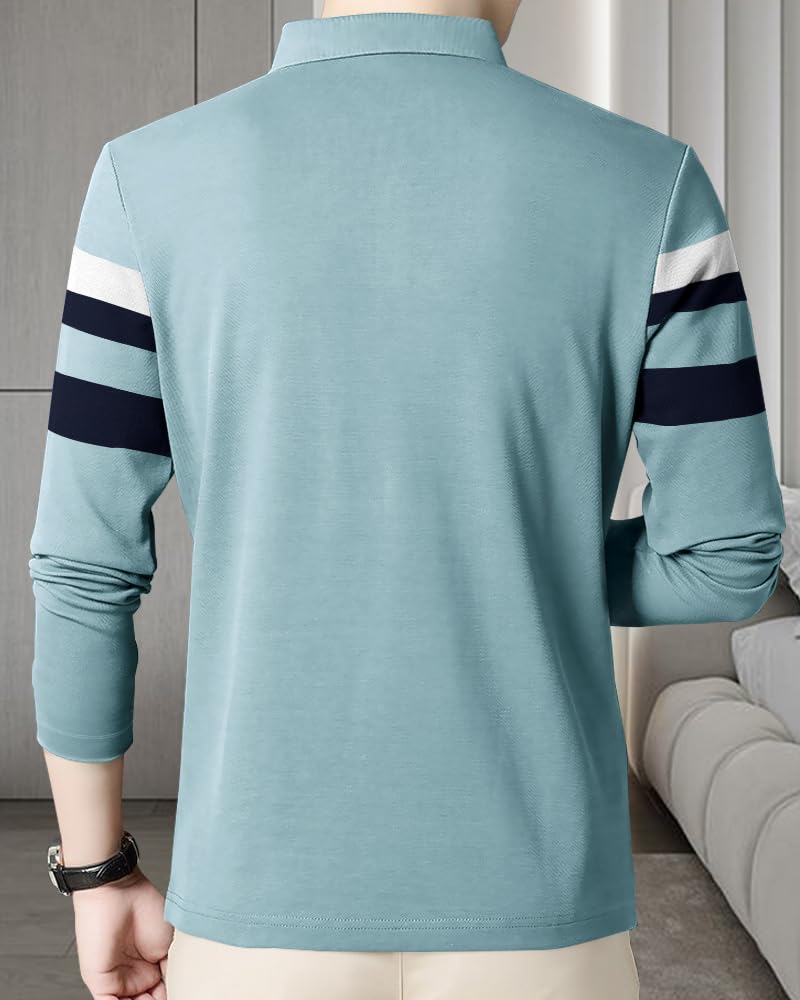 Noble Monk Men's Regular Fit Polo T Shirt |Full Sleeves |Collar Tshirts | Casual T-Shirt for Men - Image 3
