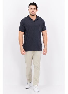 French Connection Men Regular Fit Short Sleeves Heather Polo T-Shirt, Charcoal  - Image 2