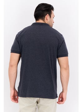 French Connection Men Regular Fit Short Sleeves Heather Polo T-Shirt, Charcoal  - Image 4