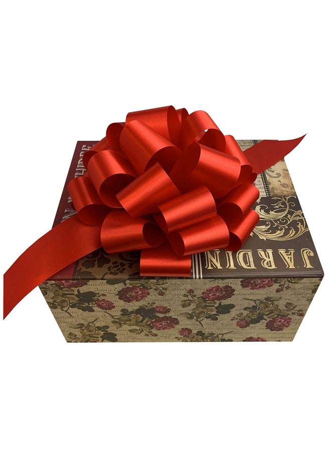 GiftWrap Etc. Large Red Ribbon Pull Bows 9" Wide Set Of 6 Valentine'S Day Presents President'S Day Wreath Fundraiser Decoration Office Memorial Day 4Th Of July Christmas Big Gift Bows Gift Basket - Image 3