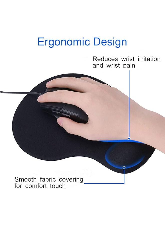 erorex Mouse Pad With Wrist Support Ergonomic Mouse Pads With Comfortable Gel Wrist Rest Support And Lycra Cloth Black - Image 5