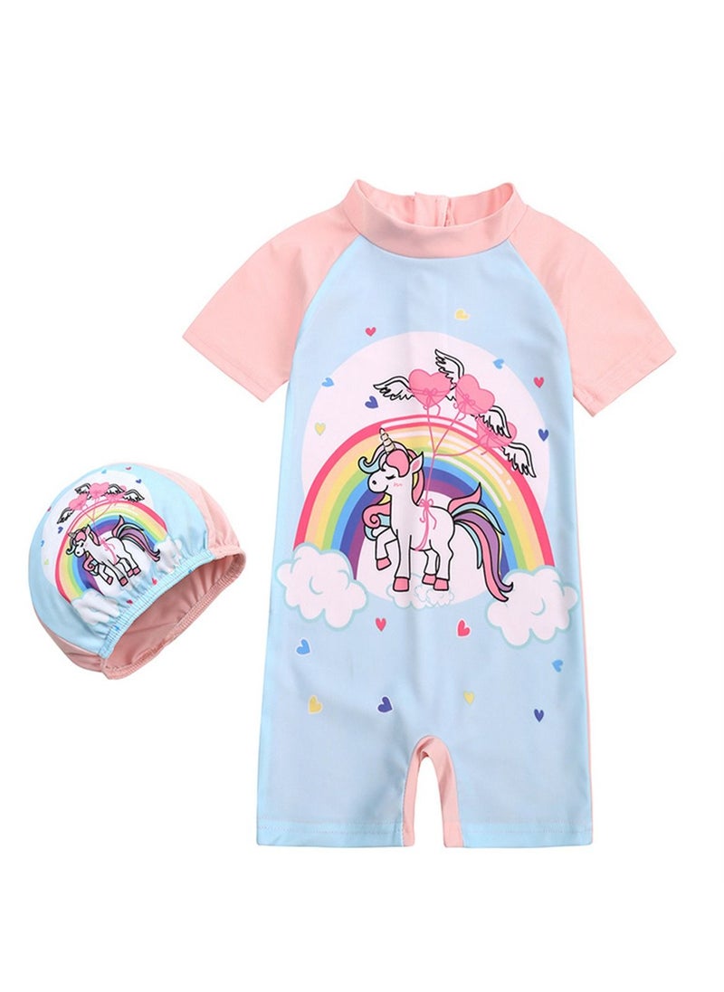 KIDS TALES - Cartoon Cartoon Children's Swimsuit With Swimming Cap Outdoor Beach Hot Spring Swimsuit - Image 1