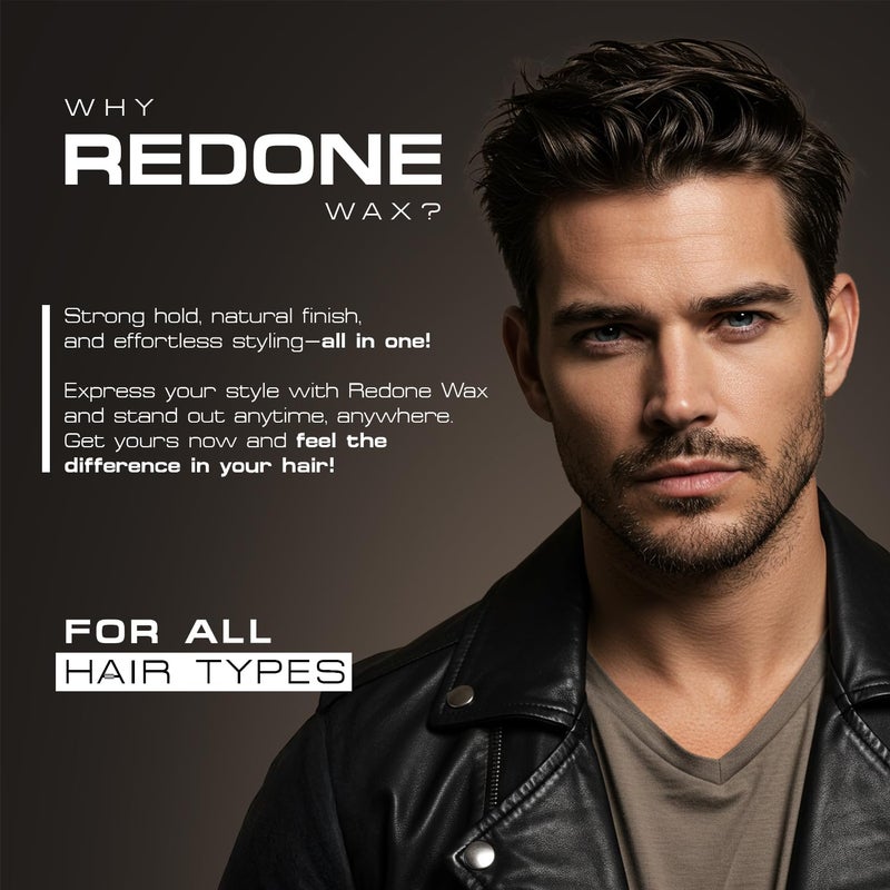 Redone Hair Styling Wax Black 150ml | Extra Hold | Gel Wax | Lime Scent | Long Lasting & Shiny Finish | For Men & Women | Professional Hair Styling Formula | Maximum Control & Smooth Texture - Image 2