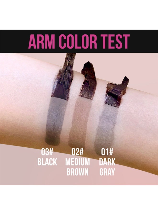 Smile Tattoo Brow Tint Easy Peel Off Tint - Eyebrow Gel with Mascara Brush and Three Eyebrow Shapes Waterproof Sweatproof 3 Days Long Lasting Peel Off Tattoo Brow Gel Black #03 - Image 5