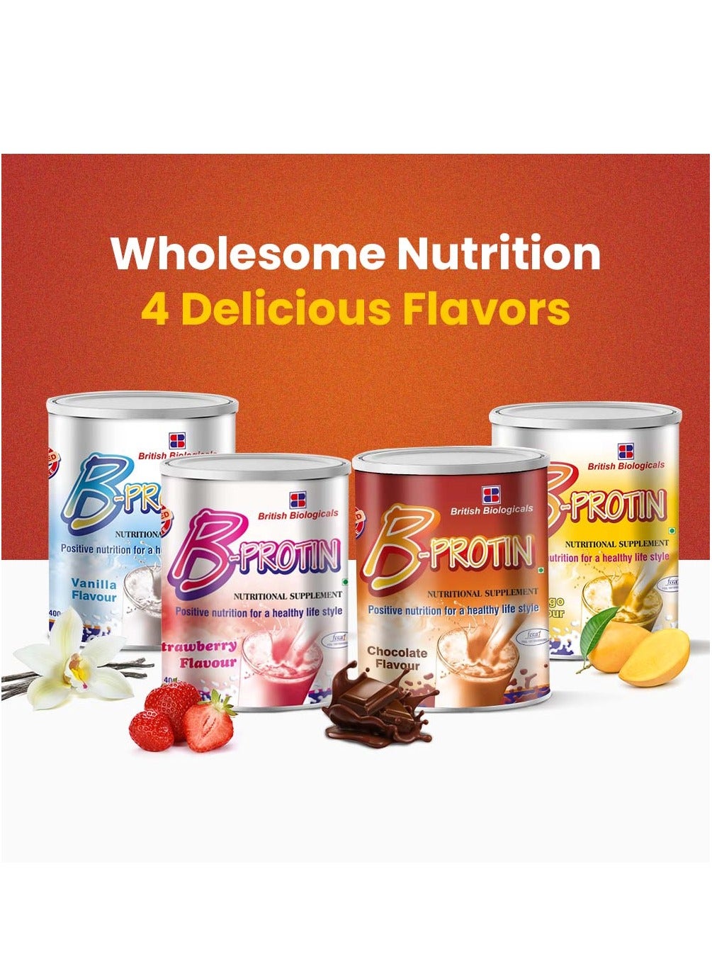 British Biologicals Chocolate B-Protin Nutrition Powder 400g