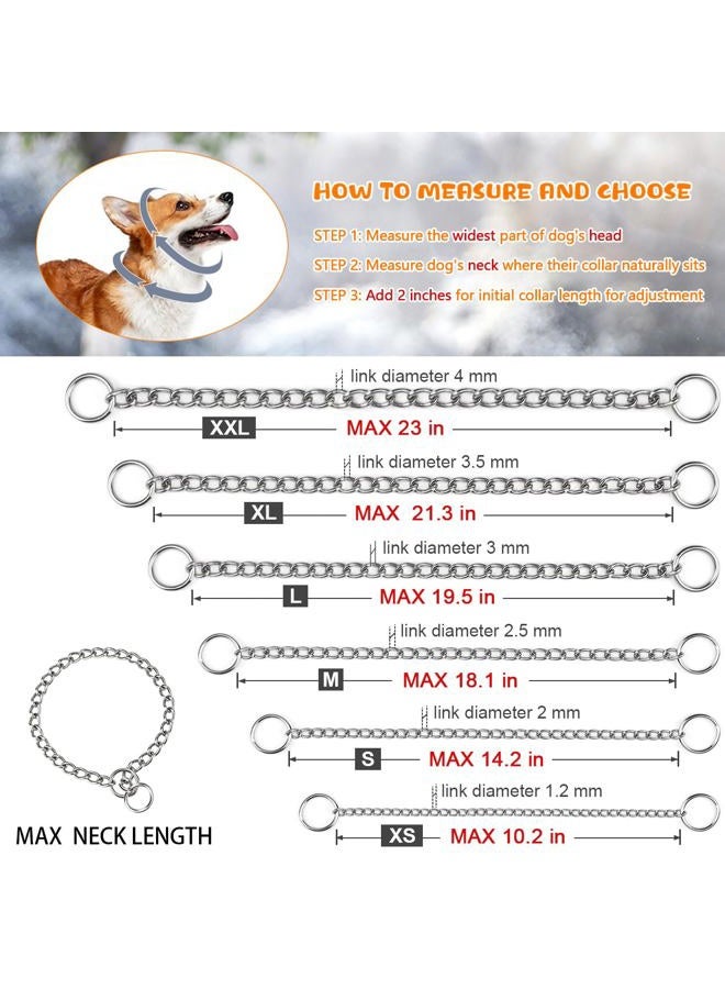 TagME Chain Dog Choke Collar, Weather Proof Metal Slip Collars Training Choker Collar for Extra Small Puppy Dogs Breed(1 Pack) - Image 4