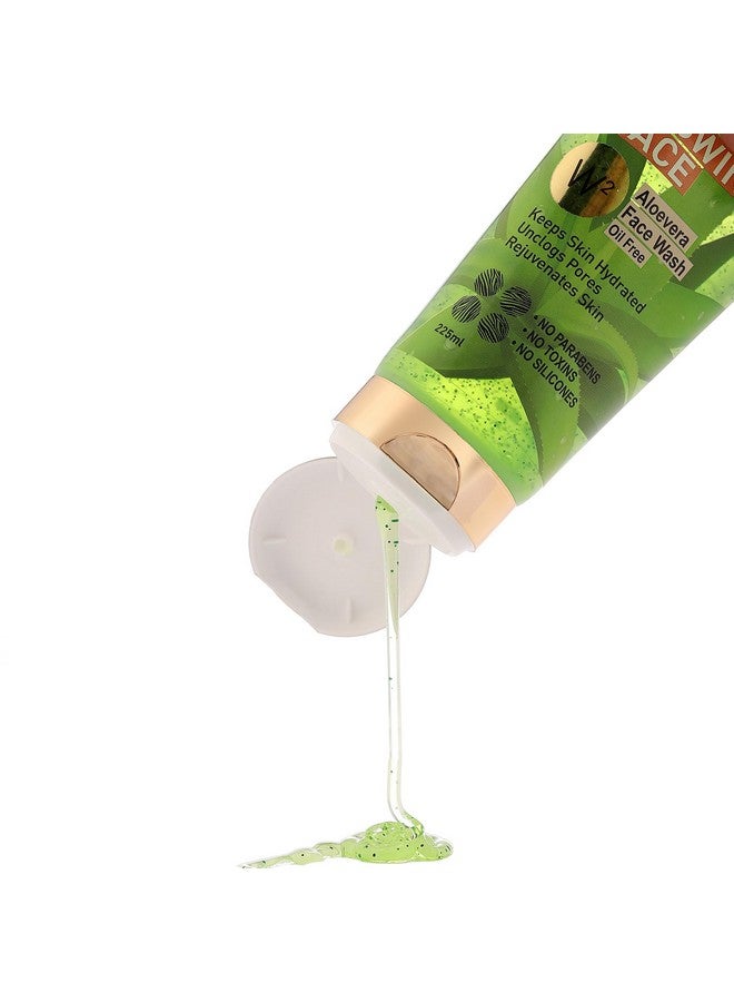 W2 Why Wait Aloe Vera Face Wash - Hydrating, Pore-Cleansing and Skin Rejuvenating Formula 225 ml - Image 2