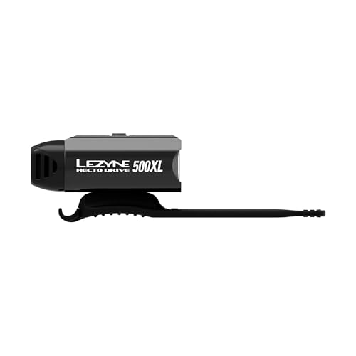LEZYNE Hecto Drive 500XL Front Bicycle Rechargeable IPX7 White LED Road Mountain Gravel Bike Light w/Multiple Solid & Flash Modes | Integrated Versatile Mounting Strap, 500 Lumens, Gloss Black - Image 4