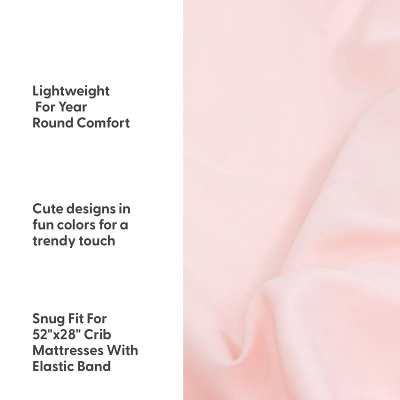 The Peanut Shell The Peanutshell 4-Pack Fitted Crib Sheet Set - Super Soft & Breathable Baby Girl Crib Sheets, Nursery Decor, Fit for Standard Mattress Cover- Whimsical Floral - Image 3