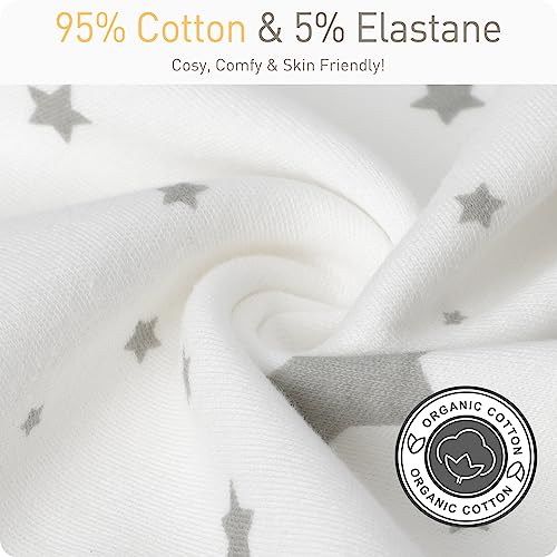Knirose Transitional Baby Swaddling Sack with Arms Up Length Sleeves Mitten Cuffs 0-3 Months Wearable Swaddling Blanket Sleeping Bag Cotton for Newborns Boys Girls Sleep Sacks Snug Fit Calms Startle Reflex - Image 5