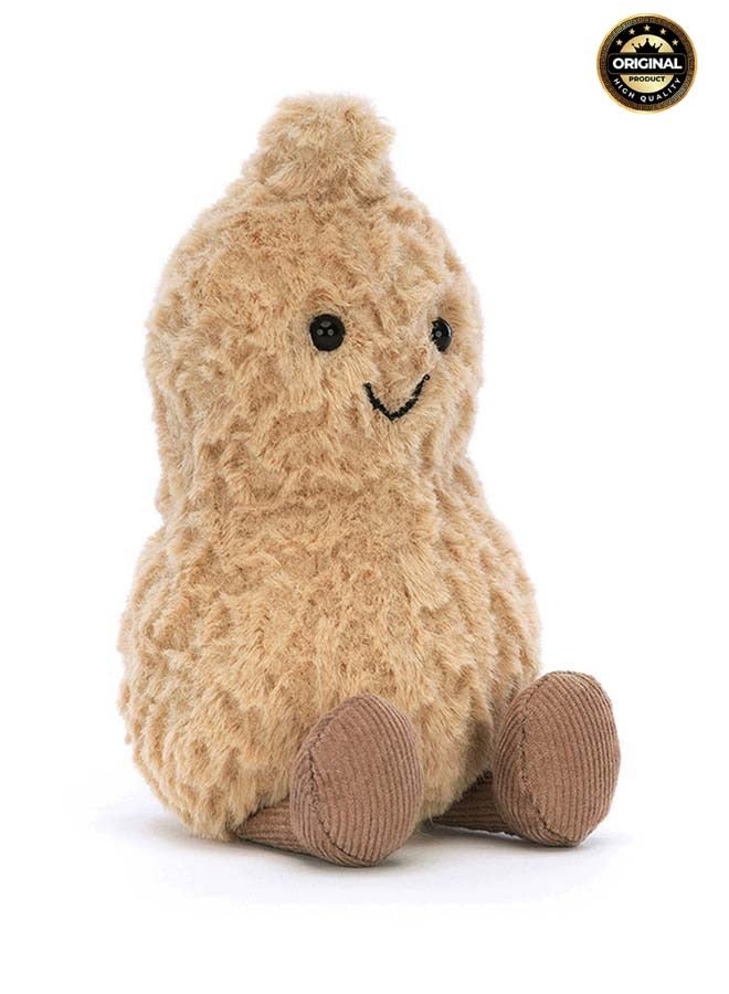 Jellycat Amuseables Peanut – Soft Plush Peanut with Smiley Face & Corduroy Legs – 15cm Nut Plush for Kids, Décor & Collectors - Image 1