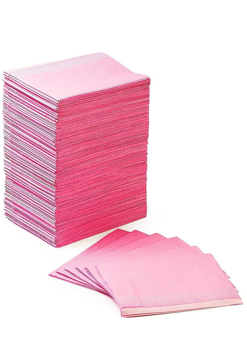 مرايل أسنان 13 × 18 عبوة للاستعمال مرة واحدة مكونة من 500 منديل مريلة لطبيب الأسنان ناعمة ومقاومة للماء للمرضى الطبيين وأغطية صينية للأسنان ومستلزمات الوشم الشخصية للنظافة تحت الوسادة - Image 2