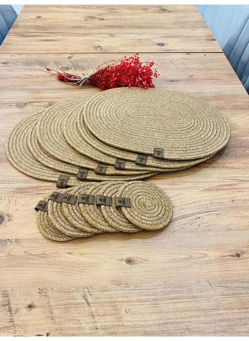 BDZ Deri BDZ Leather 8-Piece Jute American Service Oval