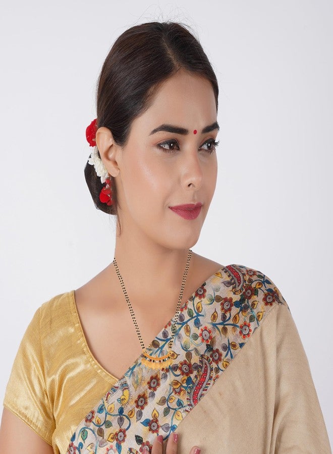 Superstore18 Brass 24KT Gold 9 coin Laxmi Mangalsutra with Colourful CZ, Traditional Jewellery ethnic Tanmaniya for Women (SST1114MSSV) - Image 4