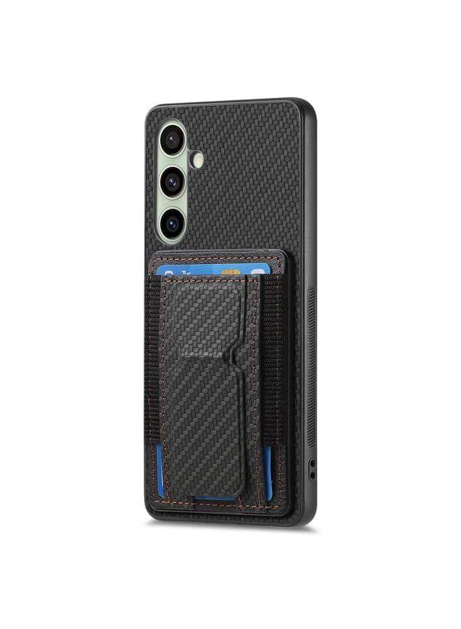 اس-توب جراب هاتف Samsung Galaxy A36 مصنوع من ألياف الكربون مع حامل قابل للطي وحقيبة بطاقات مرنة - Image 2