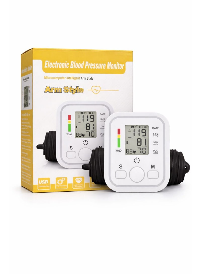 Automatic Digital Arm Blood Pressure Monitor with Large Display, Intelligent Microcomputing, and One-Touch Operation for Accurate Home Health Monitoring