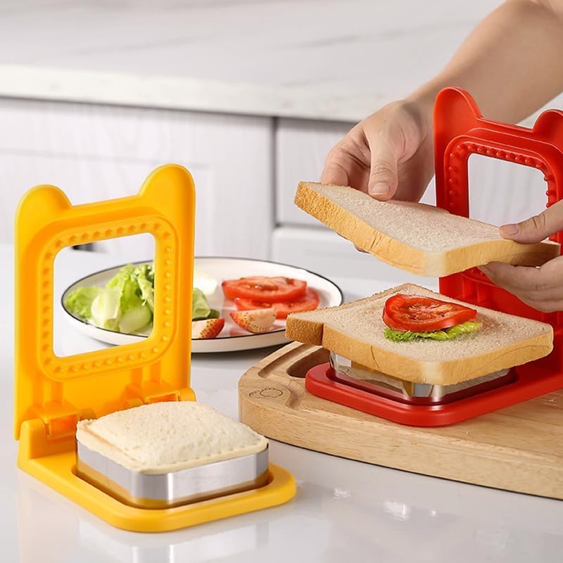 Rayyan 2-In-1 Sandwich Cutter and Sealer for Kids - Square Shape - Image 4